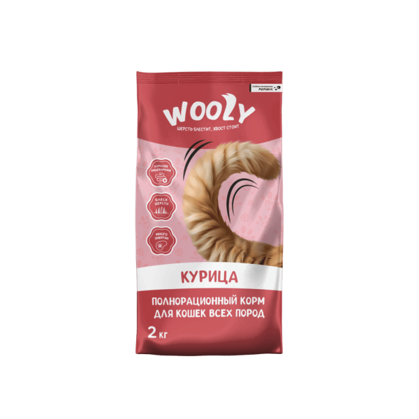 WOOLY сухой корм для взрослых кошек с курицей