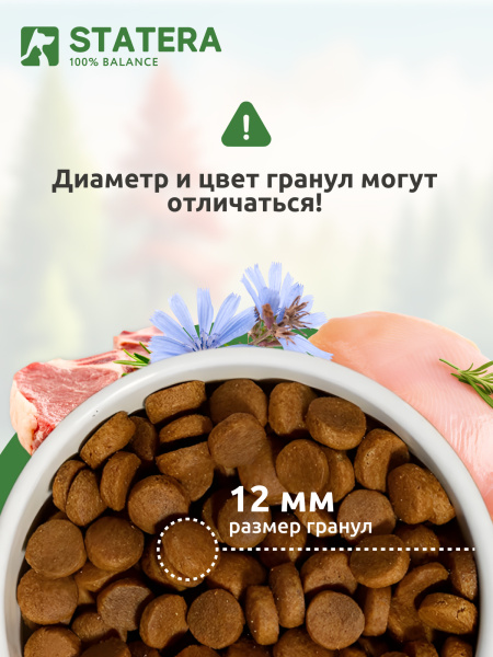 STATERA Полнорационный сухой корм для щенков всех пород Мясное ассорти