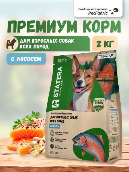 STATERA сухой корм для взрослых собак всех пород с лососем