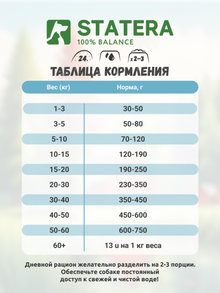 STATERA сухой корм для взрослых собак всех пород с лососем