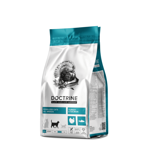 DOCTRINE сухой корм для стерилизованных кошек и кастрированных котов с индейкой и лососем